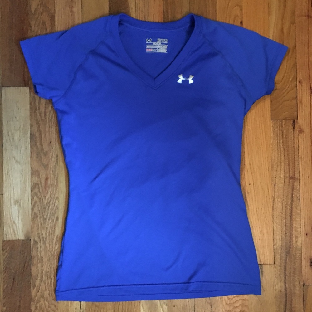 Under Armour xs blue heat gear shirt